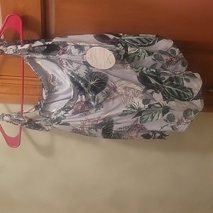 Floral tank with ties